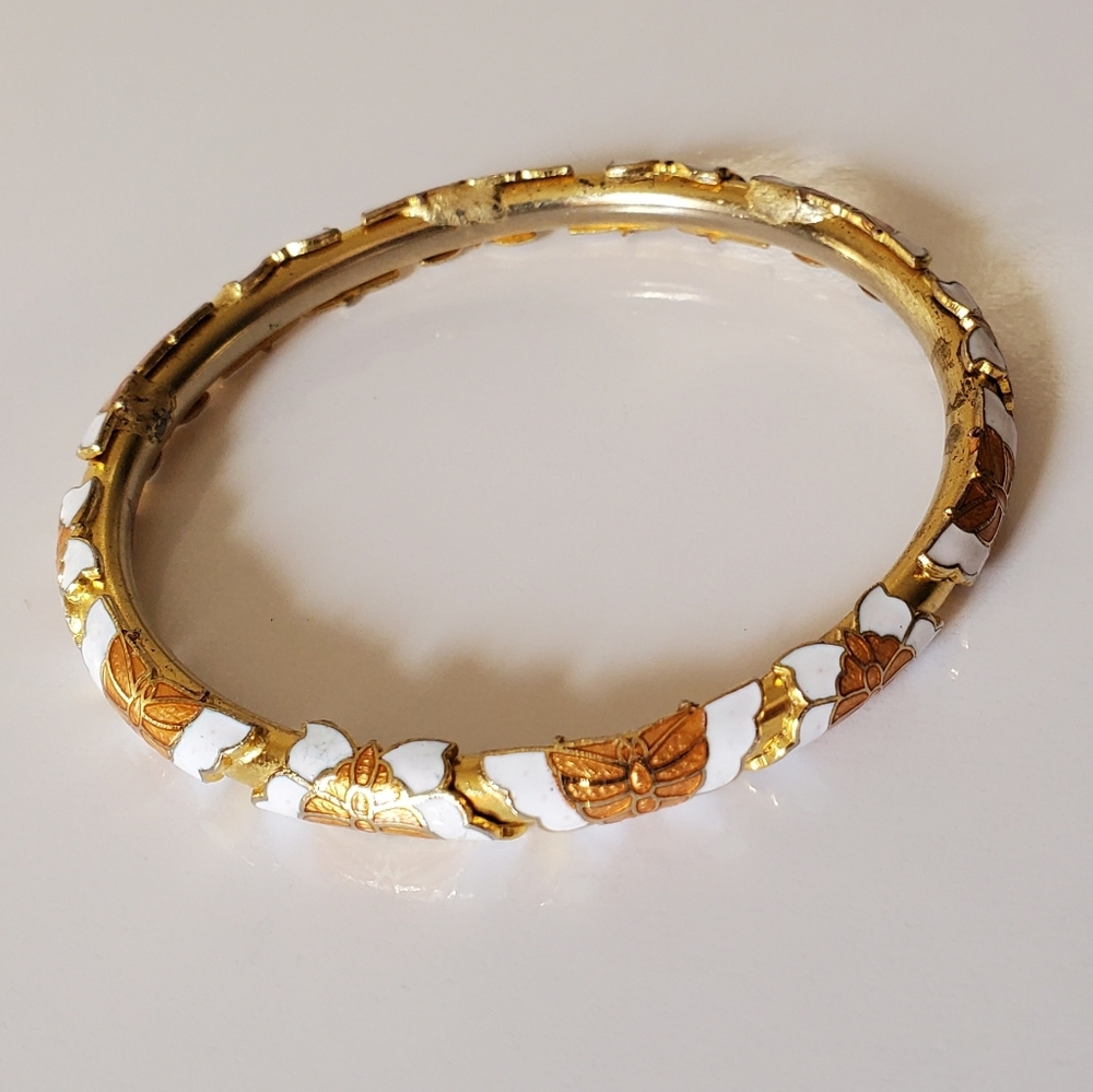 Vtg. Cloisonñe & Gol Tone Bangles